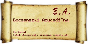 Bocsanszki Azucséna névjegykártya